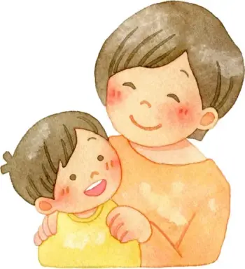 }親子の笑顔が紡ぐ温かな瞬間。子どもの自己肯定感は、日々の小さな関わりの中で育まれていきます。