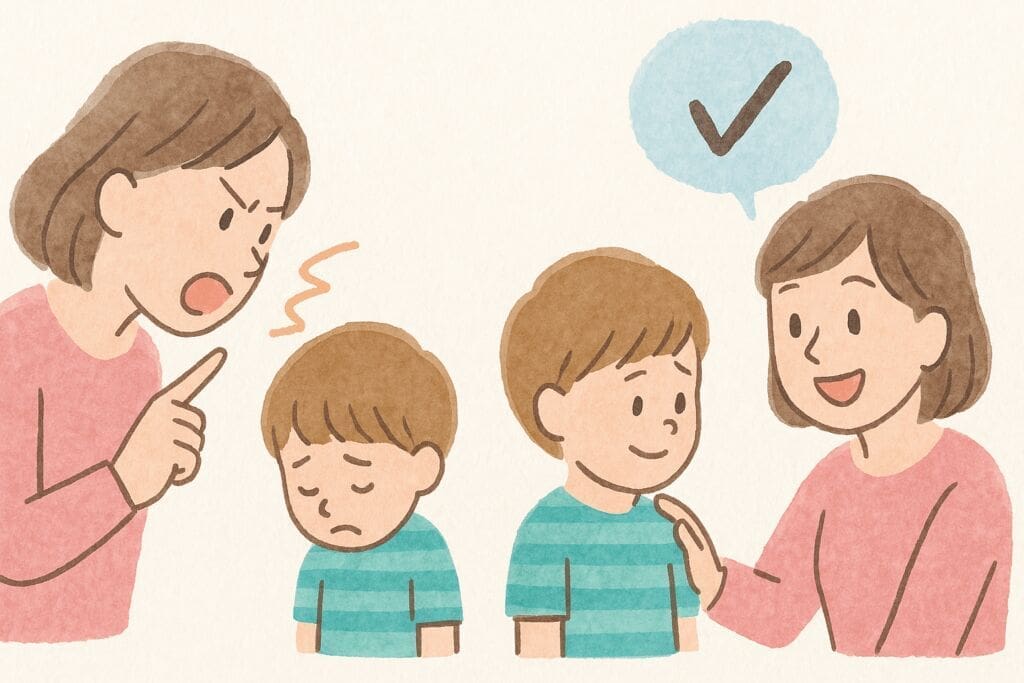 比較や決めつけで落ち込む子どもと怒る親