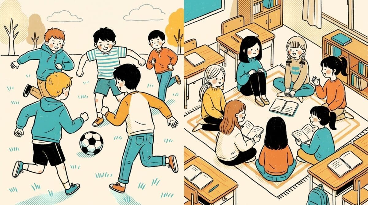 ギャングエイジの男の子と女の子に見られる集団行動の特徴と違い